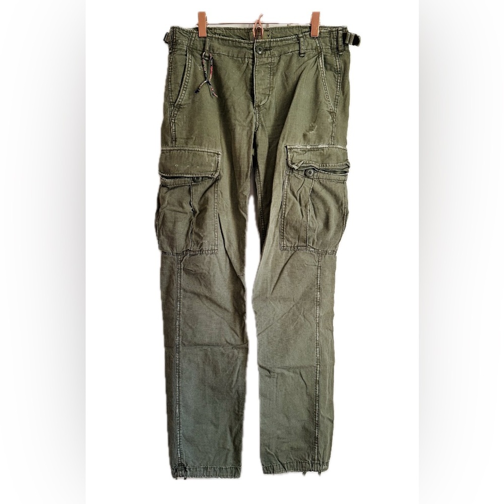 American Eagle Women’s Distressed Ex-Boyfriend Cargo Pants Size 00 Olive Green